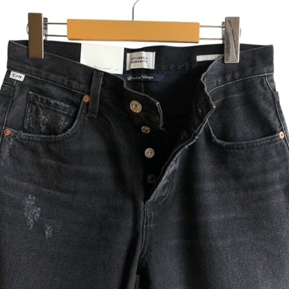 Citizens of Humanity Neve Relaxed Straight Black Jeans Sz 24 Obsidian NWT NEW - Picture 12 of 16
